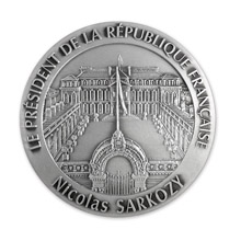 Médaille Présidence de la République Nicolas Sarkozy Finition Vieil Argent