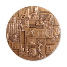 Médaille finition Patine Bronze Ville de Lyon