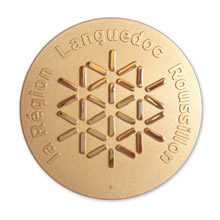 Médaille finition dorée Région Languedoc-Roussillon