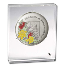 Miniature Médaille "Fleurissement" avec support