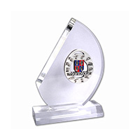 Médaille 65mm sur Trophée Demi-Lune 18x14x5cm