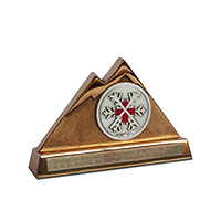 Médaille 50mm sur Trophée Bronze de fonderie 14x9x3,5cm
