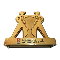 Trophée entreprise en bronze de fonderie avec plaque gravées couleurs (Hauteur 15cm - Poids 2,2kg)