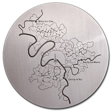 Médaille relief en creux Carte