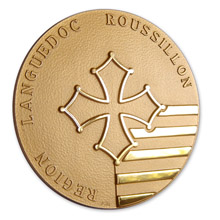 Médaille motif poli Languedoc Roussillon