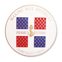Médaille motif couleur Marine aux antilles - Fort Saint Louis