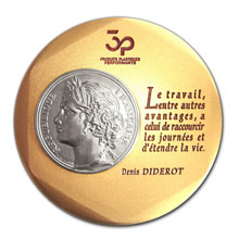Médaille d’ancienneté avec médaillon Marianne rapporté