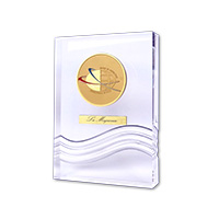 Médaille 60mm et plaquette sur Trophée Vague